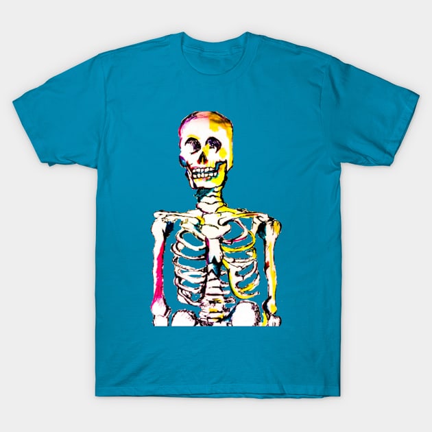 Colorful skeleton T-Shirt by toasterwaffle